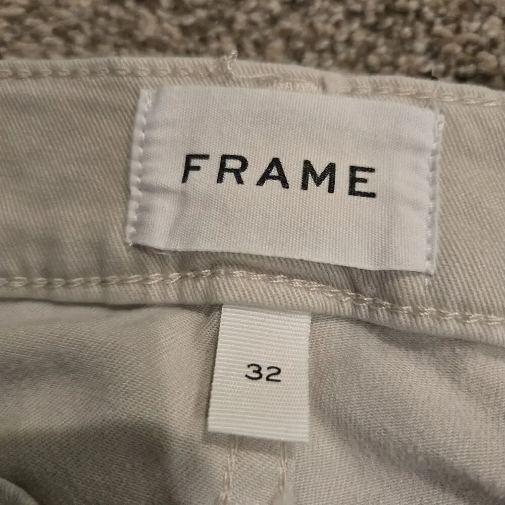 FRAME L'Homme Slim Light Grey Stretch Denim Jeans Size 32 Mens Pants Soft